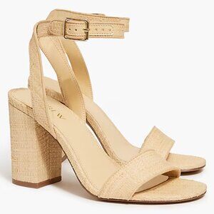 J. Crew Woven (raffia) Heeled Sandals Size 7
